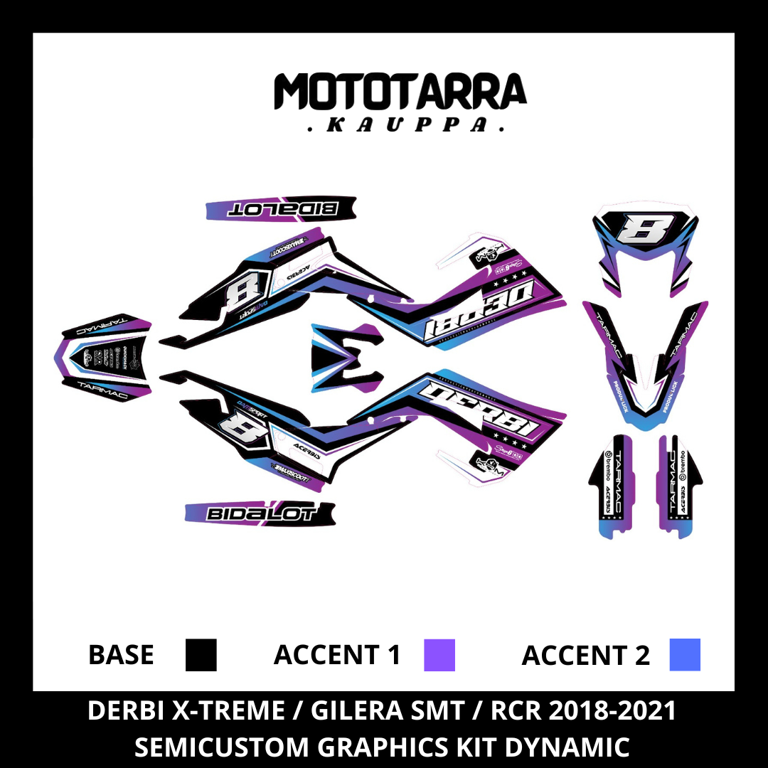 Derbi X-treme / Gilera SMT / RCR 2018-2021 DYNAMIC Sticker set