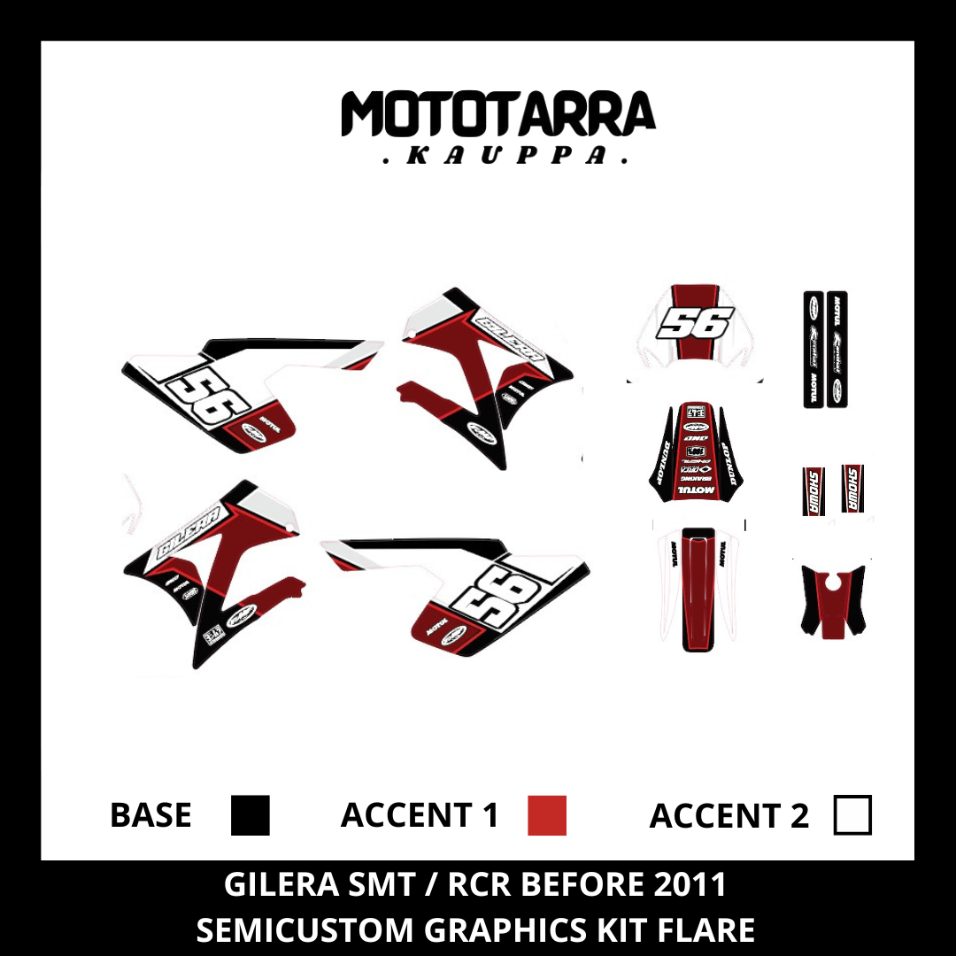 Gilera SMT/ RCR Before 2011 FLARE Sticker Set