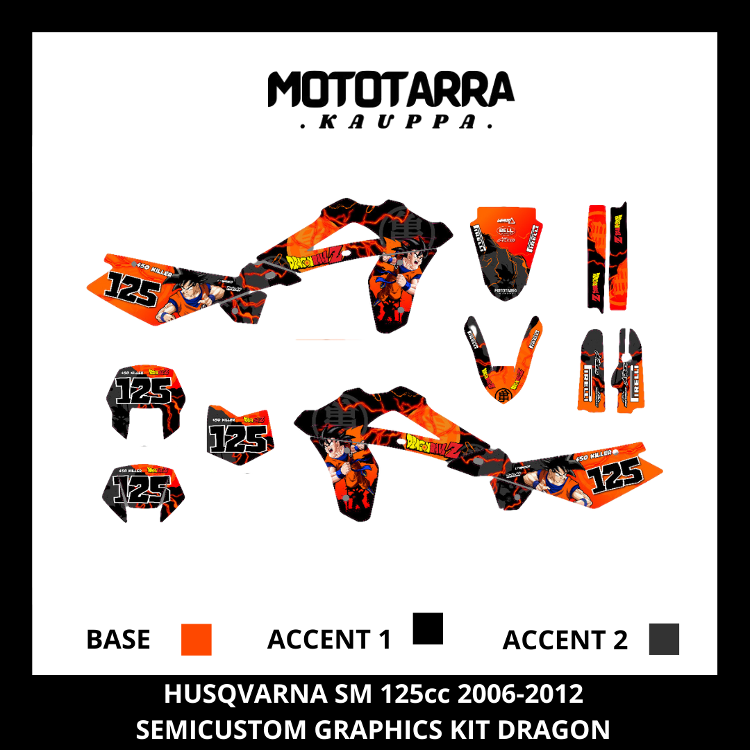 Husqvarna SM 125cc 2006-2012 DRAGON Sticker set