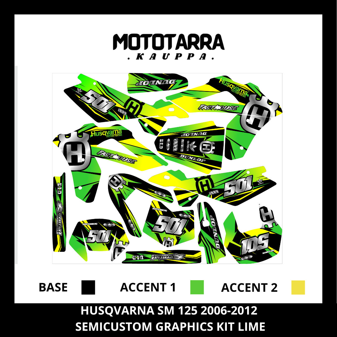 Husqvarna SM 125cc 2006-2012 LIME Tarrasarja