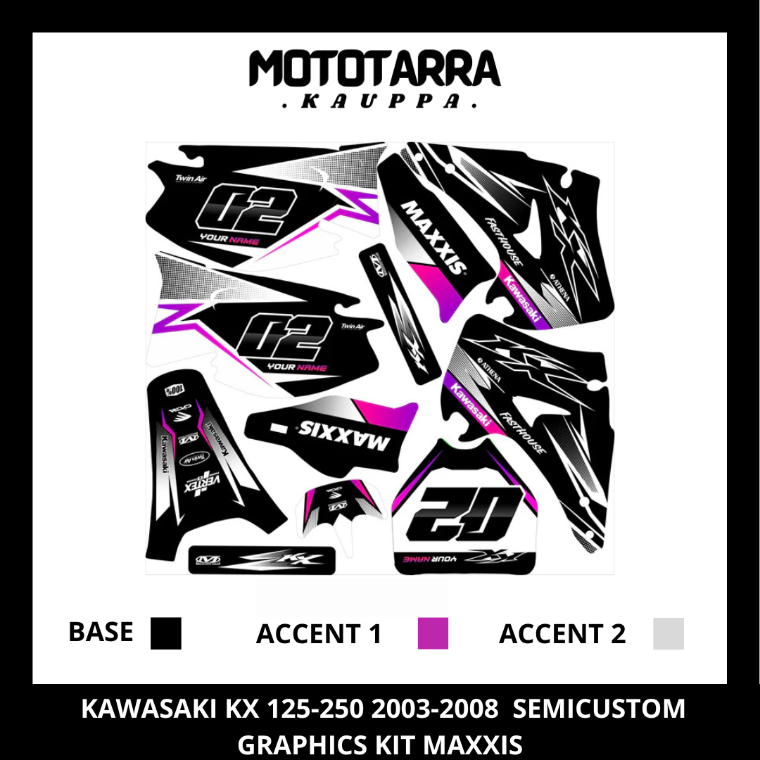 Kawasaki KX 125-250 2003-2008 Black Graphic kit