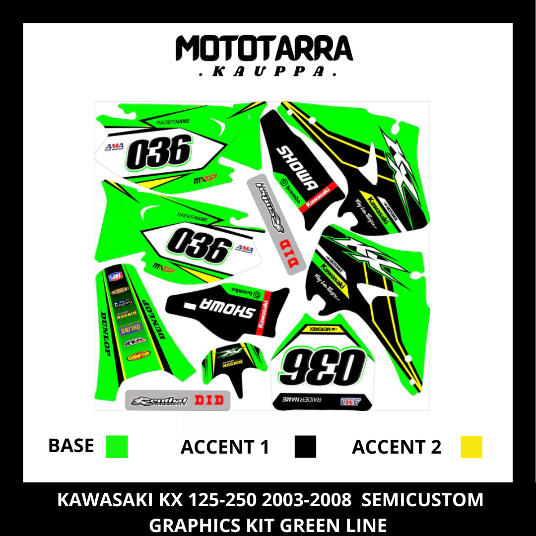 Kawasaki KX 125-250 2003-2008 Grün Dekor