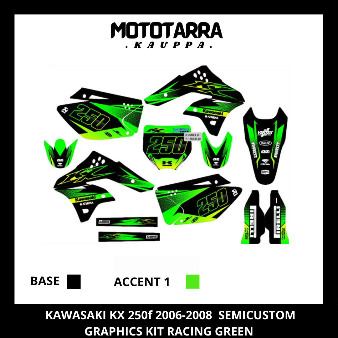 Kawasaki KX 250f 2006-2008 RACING GREEN Tarrasarja