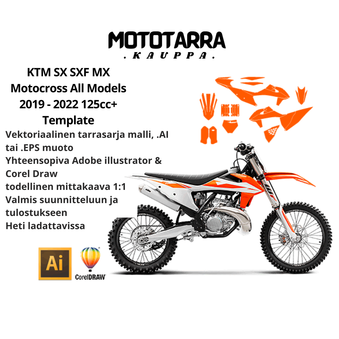 KTM SX SXF MX Motocross All Models 2019 2020 2021 2022 Graphics Template