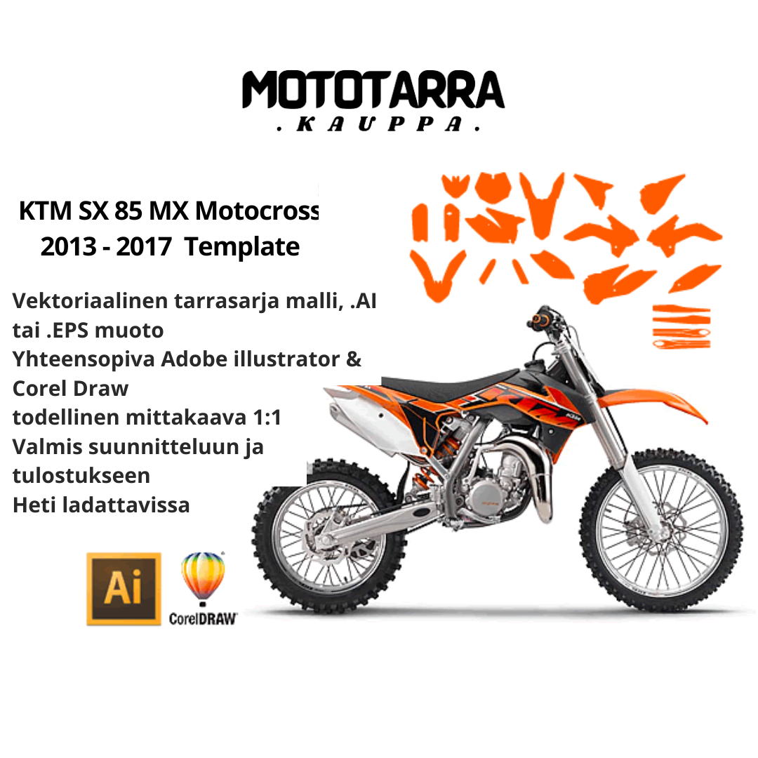 KTM SX 85 MX Motocross 2013 2014 2015 2016 2017 Graphics Template