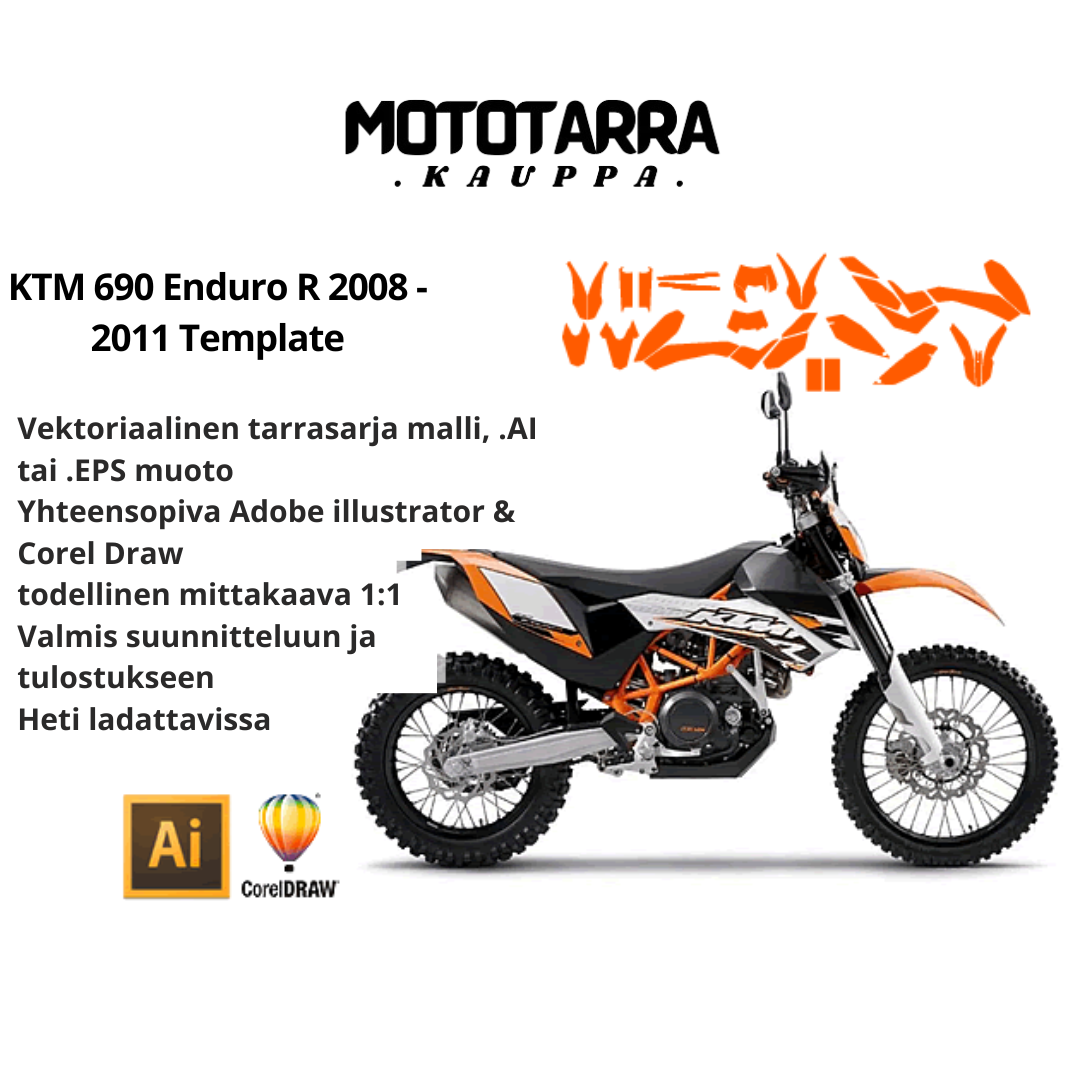 KTM 690 Enduro R 2008 2009 2010 2011 Graphics Template