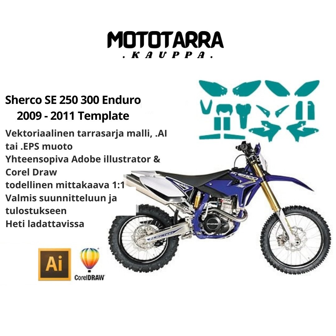 Sherco SE 250 300 Enduro 2009 2010 2011 Graphics Template