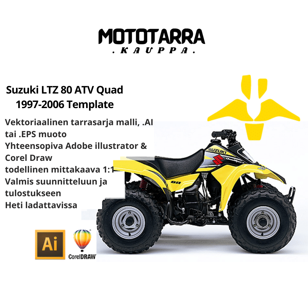 Suzuki LTZ 80 ATV Quad 1997-2006 Graphics Template