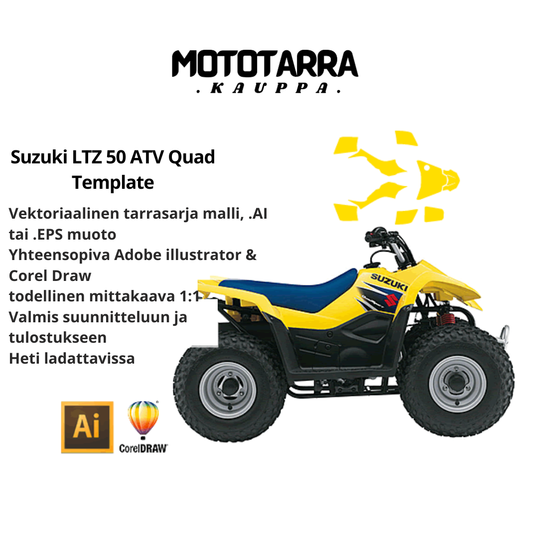 Suzuki LTZ 50 ATV Quad Graphics Template