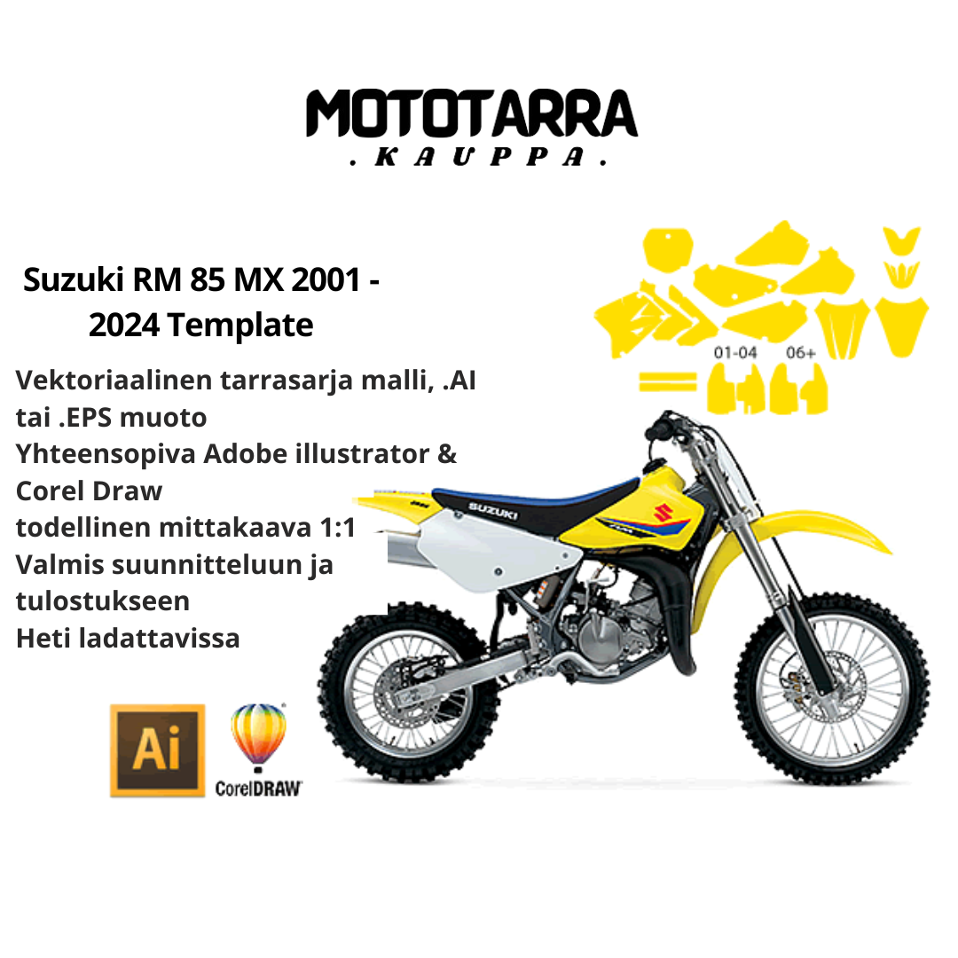 Suzuki RM 85 MX 2001 2002 2003 2004 2005 2006 2007 2008 2009 2010 2011 2012 2013 2014 2015 2016 2017 2018 2019 2020 2021 2022 2023 2024 Graphics Template