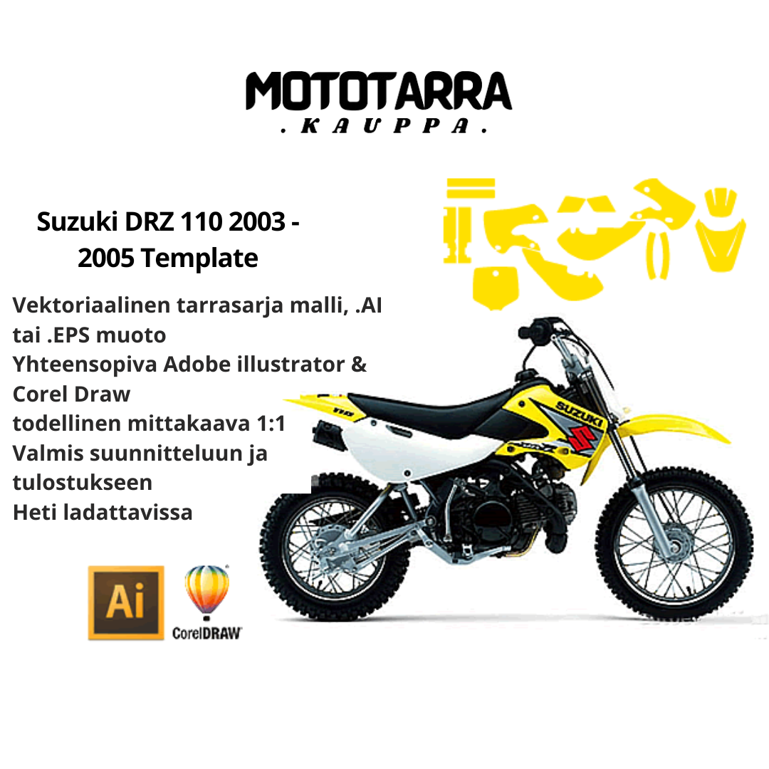 Suzuki DRZ 110 2003 2004 2005 Graphics Template