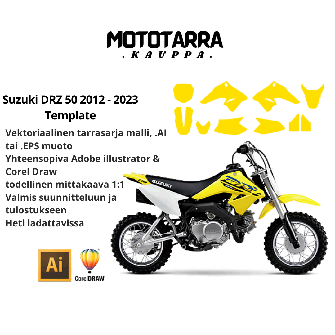 Suzuki DRZ 50 2012 2013 2014 2015 2016 2017 2018 2019 2020 2021 2022 2023 Graphics Template
