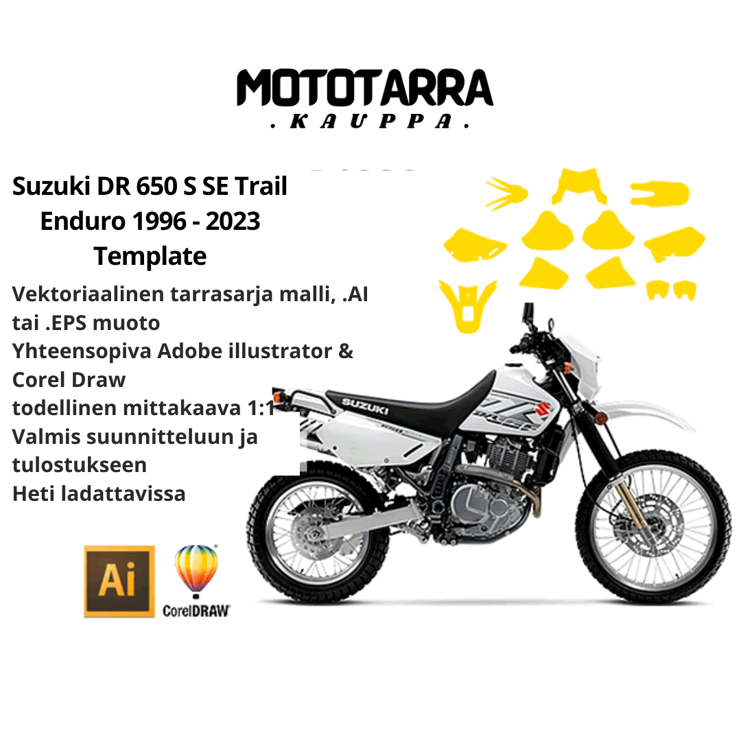 Suzuki DR 650 S SE Trail Enduro 1996 2023 Graphics Template