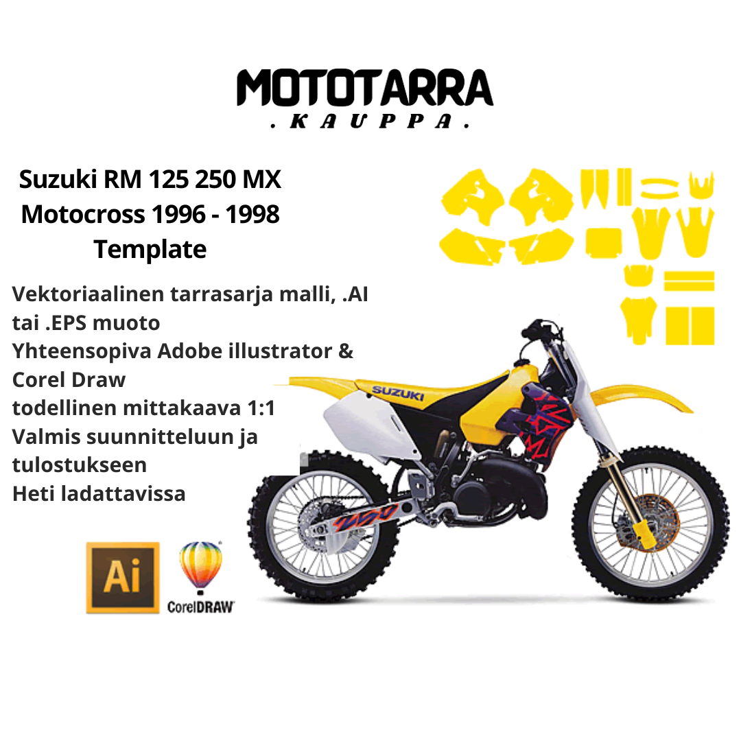 Suzuki RM 125 250 MX Motocross 1996 1997 1998 Tarrasarja Template