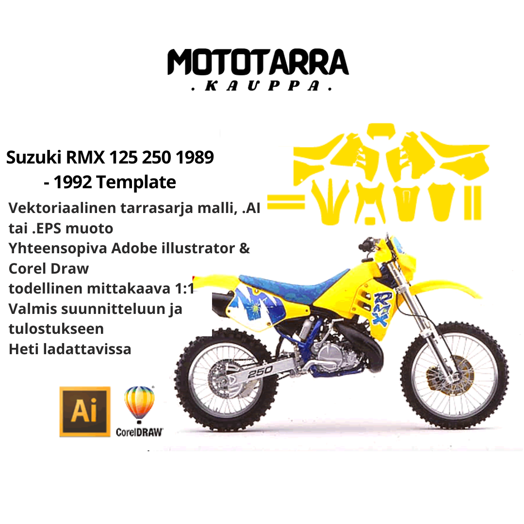 Suzuki RMX 125 250 1989 1990 1991 1992 Graphics Template