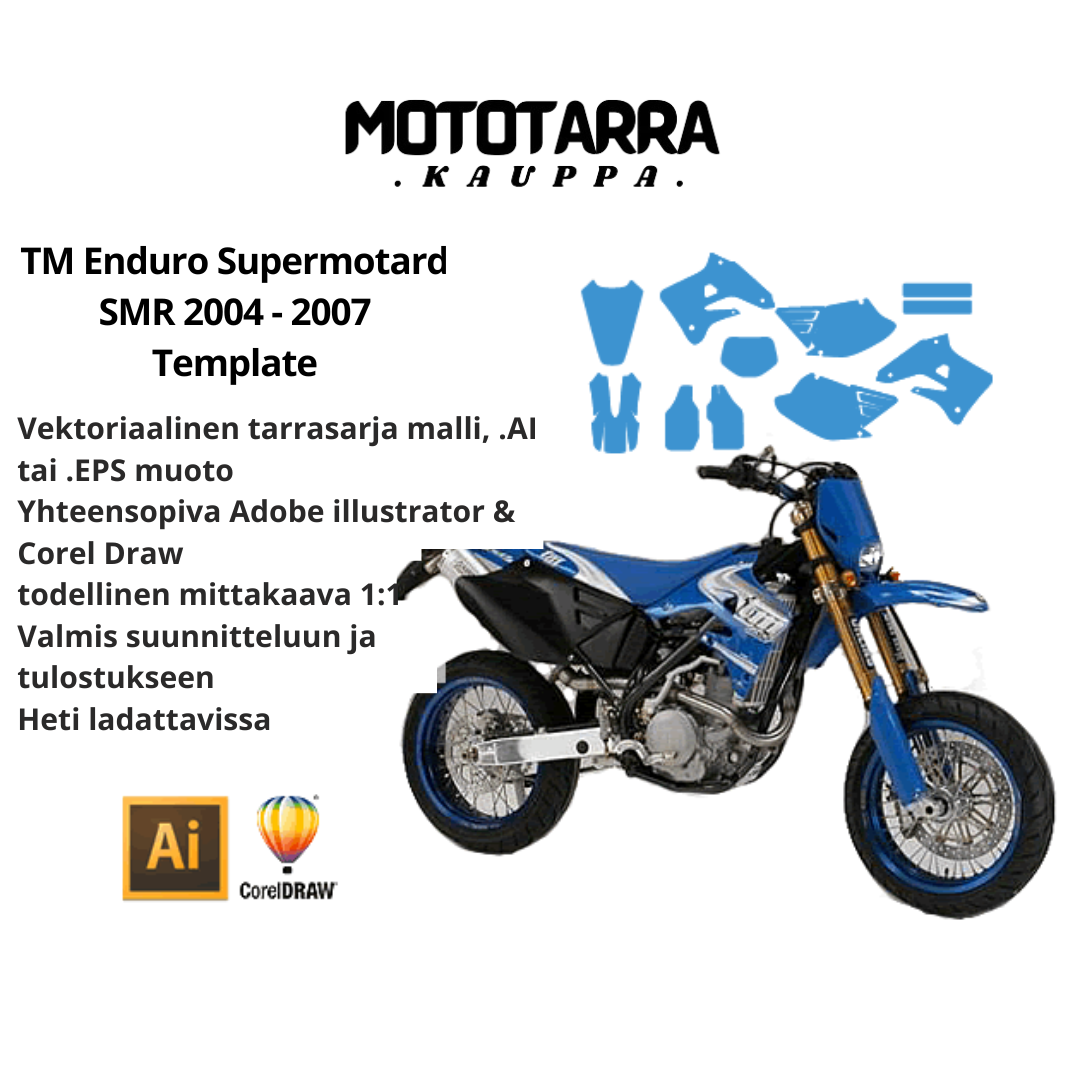 TM Enduro Supermotard SMR 2004 2005 2006 2007 Graphics Template