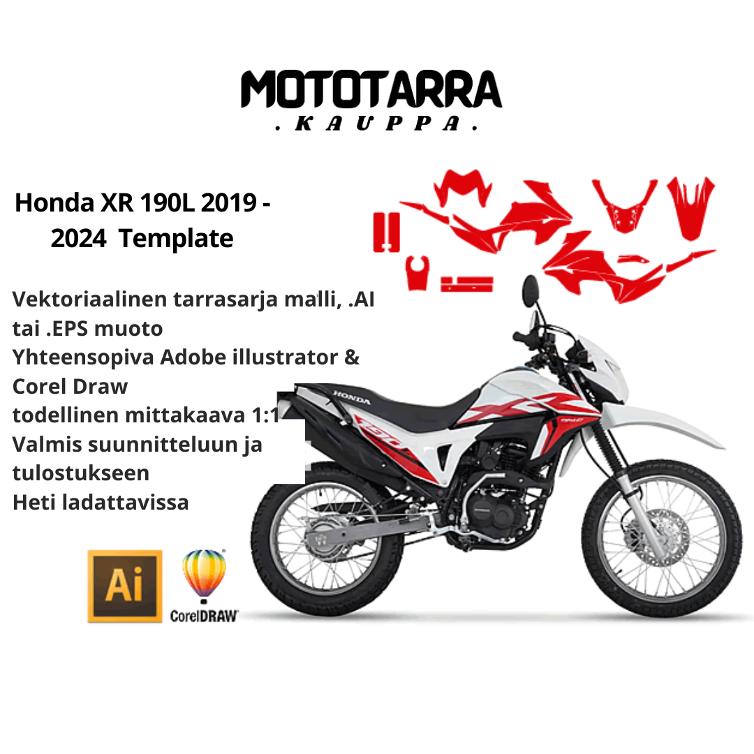 Honda XR 190L 2019 2020 2021 2022 2023 2024 Graphics Template