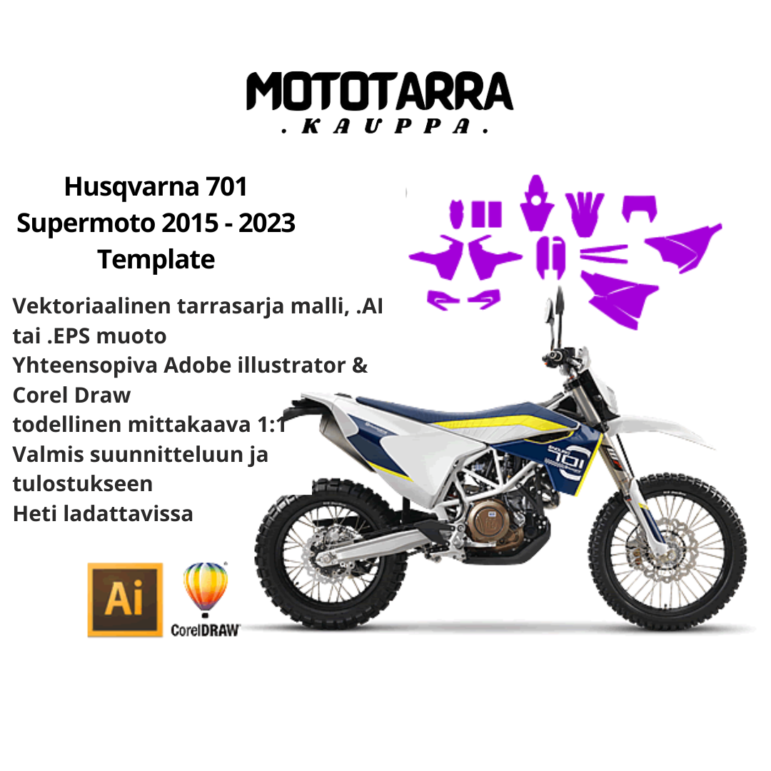 Husqvarna 701 Supermoto 2015 2016 2017 2018 2019 2020 2021 2022 2023 Graphics Template