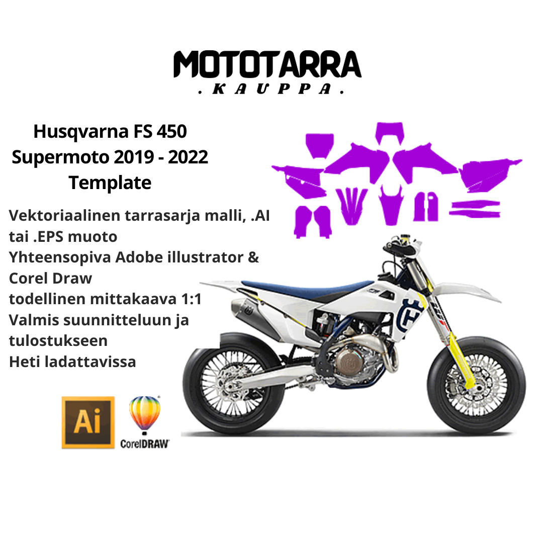 Husqvarna FS 450 Supermoto 2019 2020 2021 2022 Graphics Template