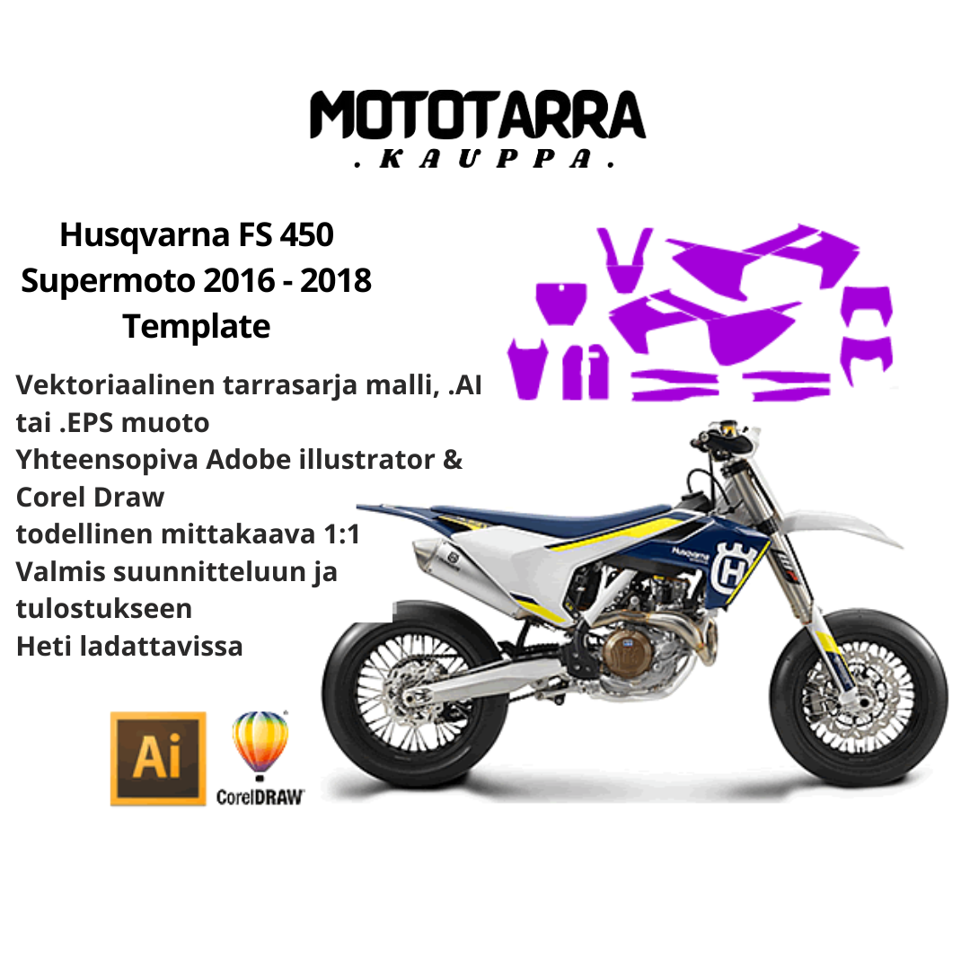 Husqvarna FS 450 Supermoto 2016 2017 2018 Graphics Template