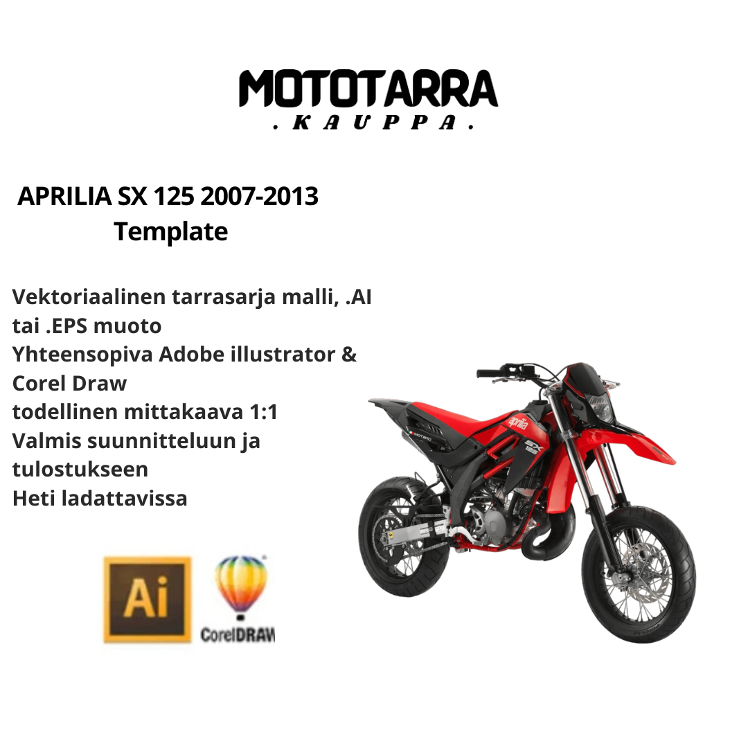 APRILIA SX 125 2007-2013 graphics Template