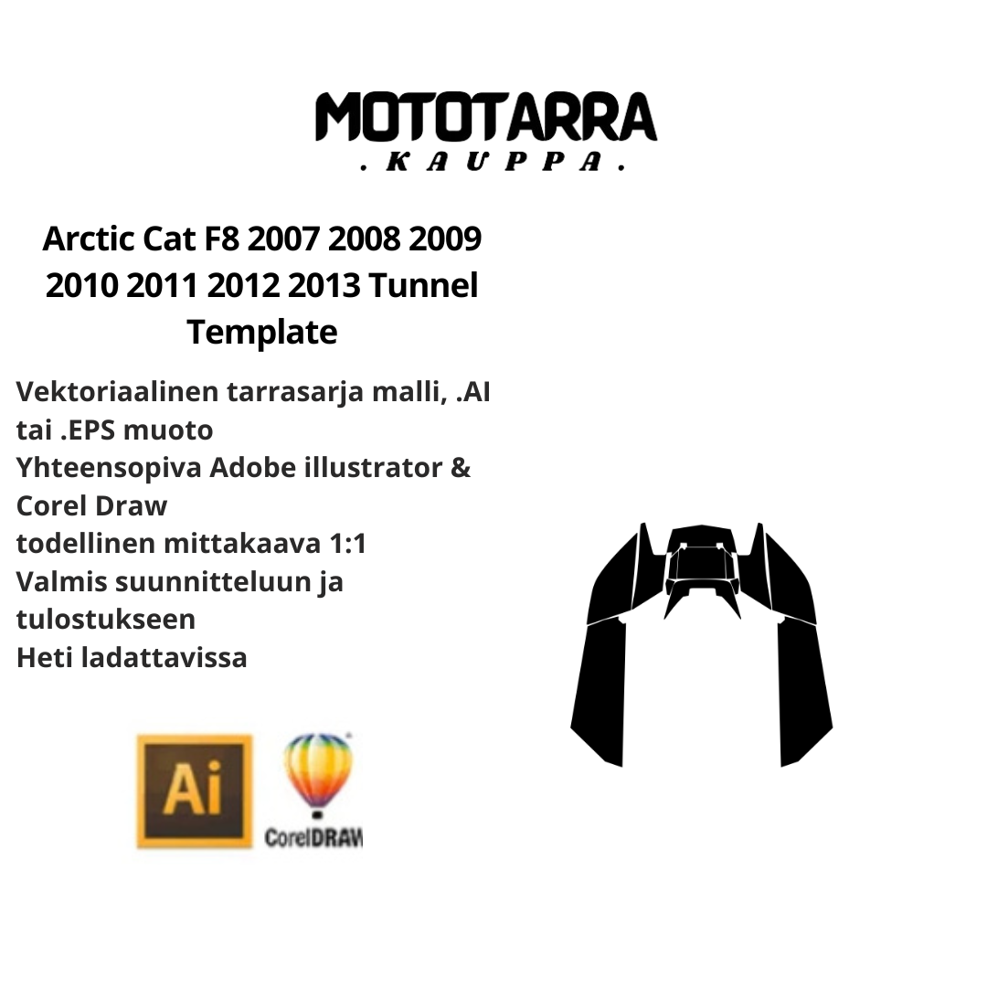 Arctic Cat F8 2007 2008 2009 2010 2011 2012 2013 Tunnel Template