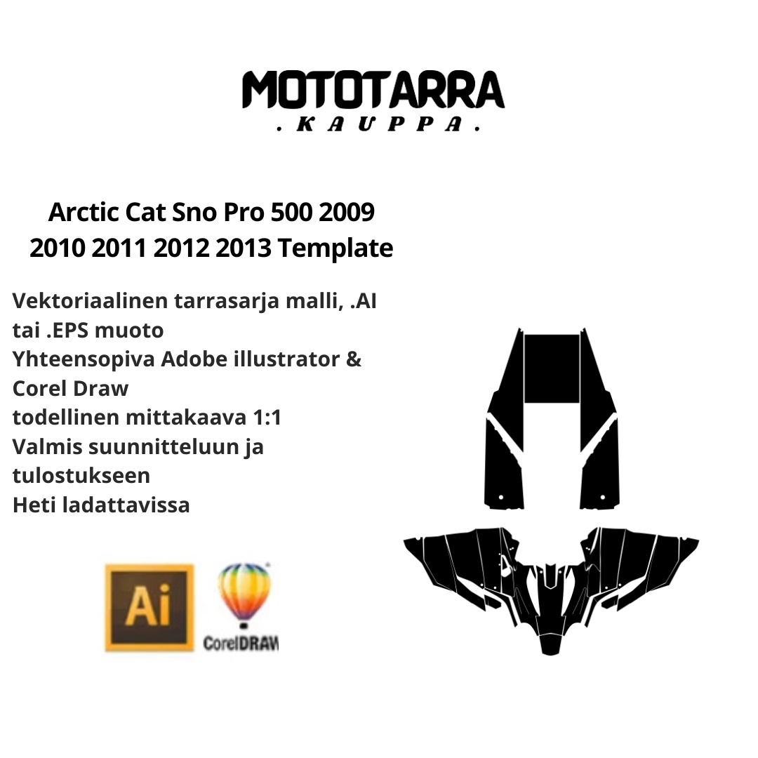 Arctic Cat Sno Pro 500 2009 2010 2011 2012 2013 Template graphics kit