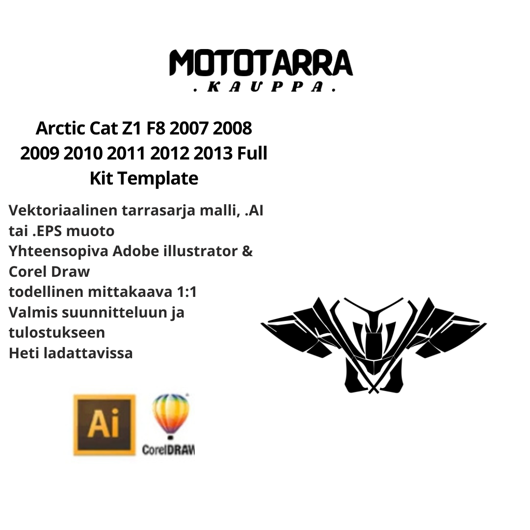 Arctic Cat Z1 F8 2007 2008 2009 2010 2011 2012 2013 Full Kit Template graphics kit