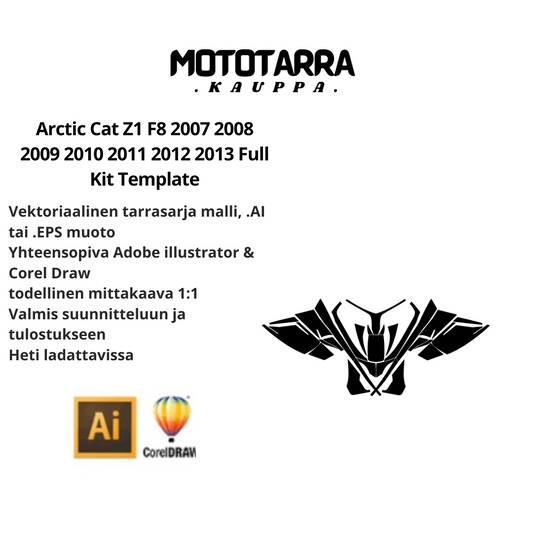 Arctic Cat Z1 F8 2007 2008 2009 2010 2011 2012 2013 Full Kit Template graphics kit