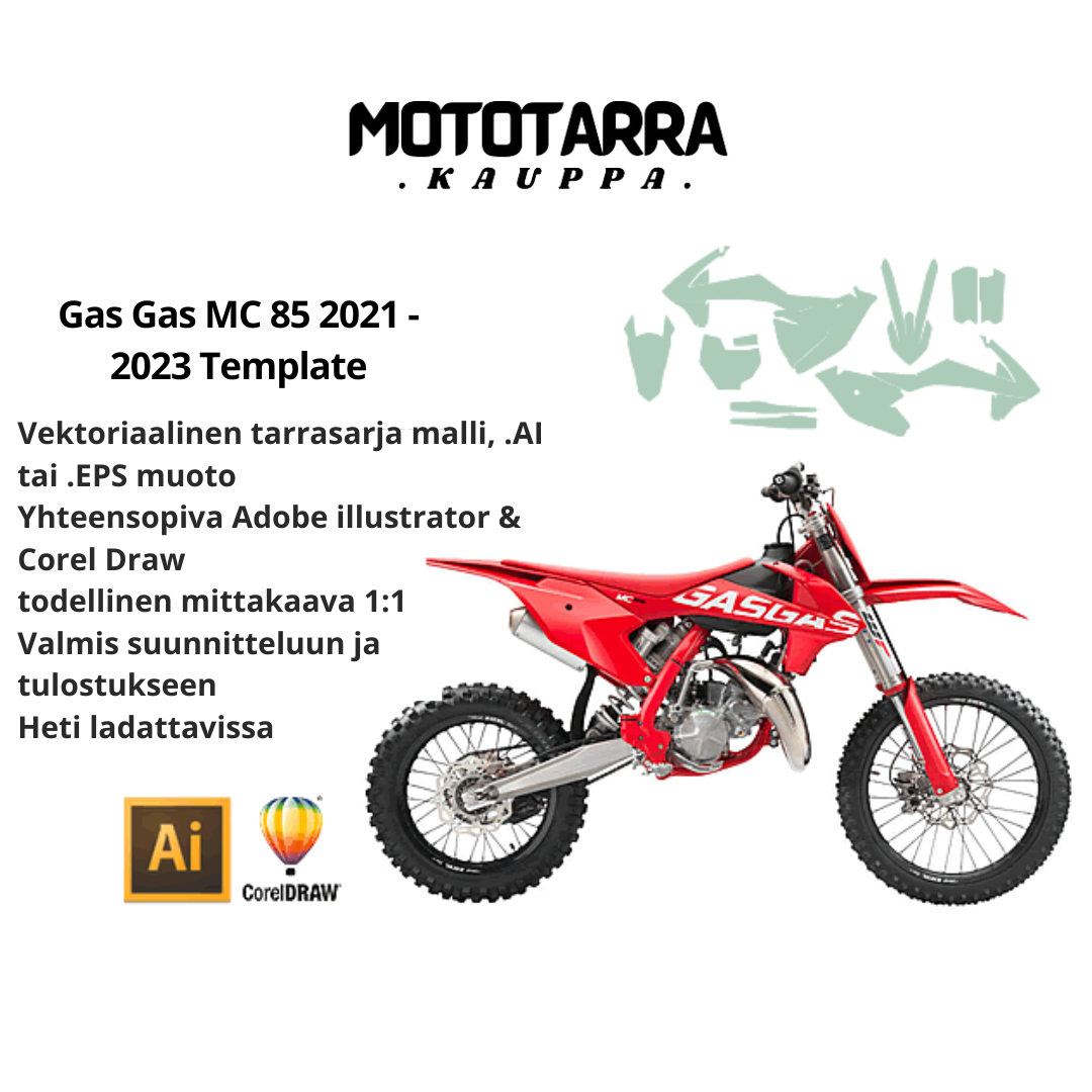Gas Gas MX Motocross MC 85 2021 2022 2023 Tarrasarja Template