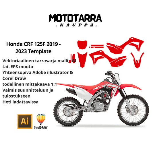 Honda CRF 125F MX Motocross 2019 2020 2021 2022 2023 Tarrasarja Template 