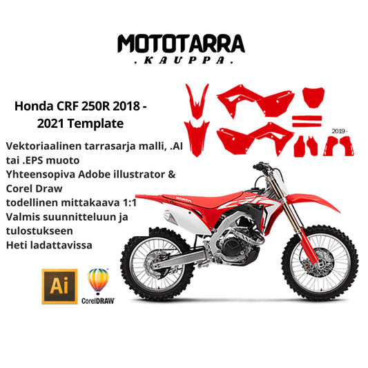 Honda CRF 250R MX Motocross 2018 2019 2020 2021 Graphics Template