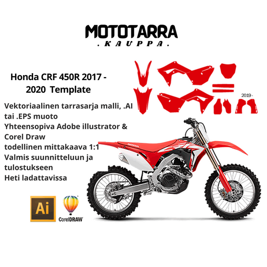 Honda CRF 450R MX Motocross 2017 2018 2019 2020 Tarrasarja Template