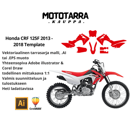 Honda CRF 125F MX Motocross 2013 2014 2015 2016 2017 2018 Tarrasarja Template Media 1 of 1