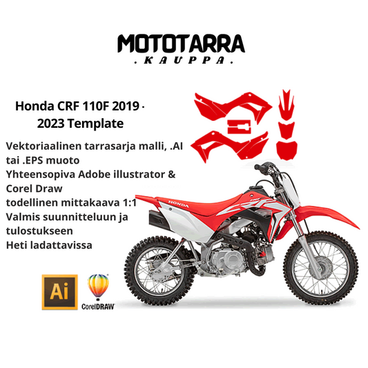 Honda CRF 110F MX Motocross 2019 2020 2021 2022 2023 Tarrasarja Template