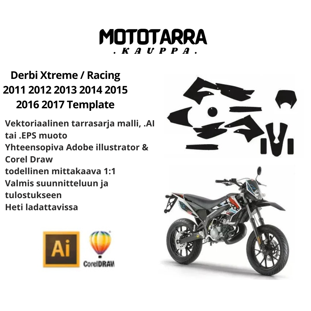 Derbi Xtreme / Racing 2011 2012 2013 2014 2015 2016 2017 Template graphics