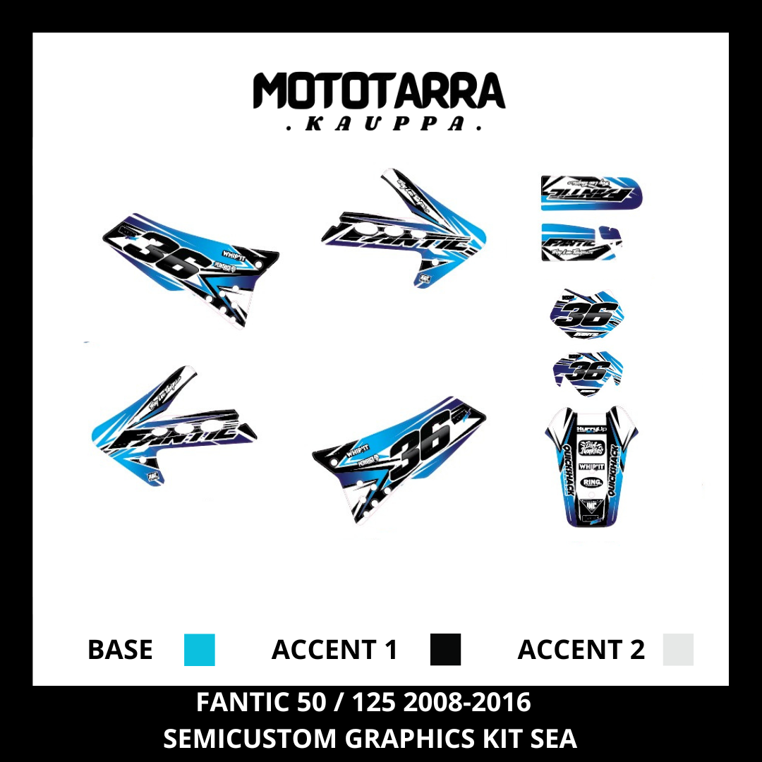 Fantic 50 / 125 2008-2016 Blue Black Graphic kit