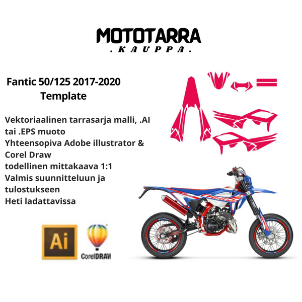 Beta RR 50-125 Track motard 2020-2023 Graphics Template – mototarrakauppa