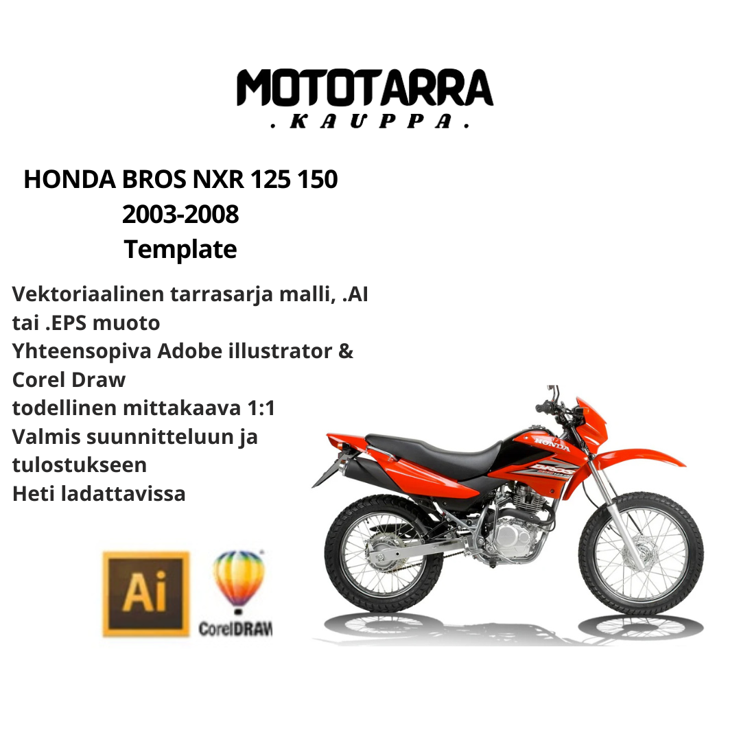 HONDA BROS NXR 125 150 2003-2008 graphics Template