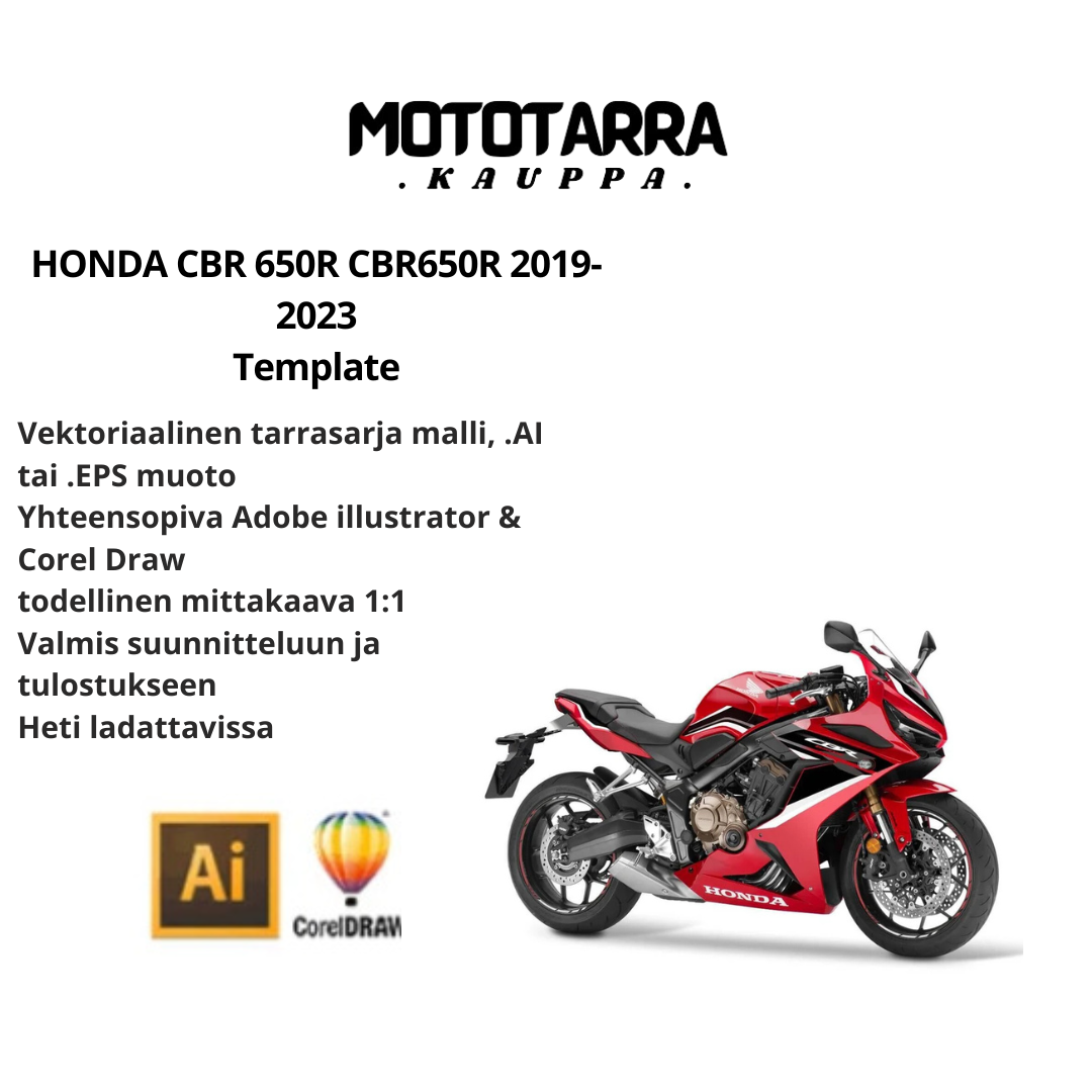 HONDA CBR 650R CBR650R 2019-2023  graphics Template