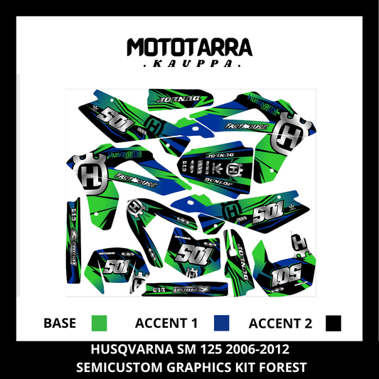 Husqvarna SM 125cc 2006-2012 Grüner Dekor
