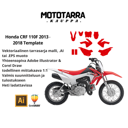 Honda CRF 110F MX Motocross 2013 2014 2015 2016 2017 2018 Tarrasarja Template