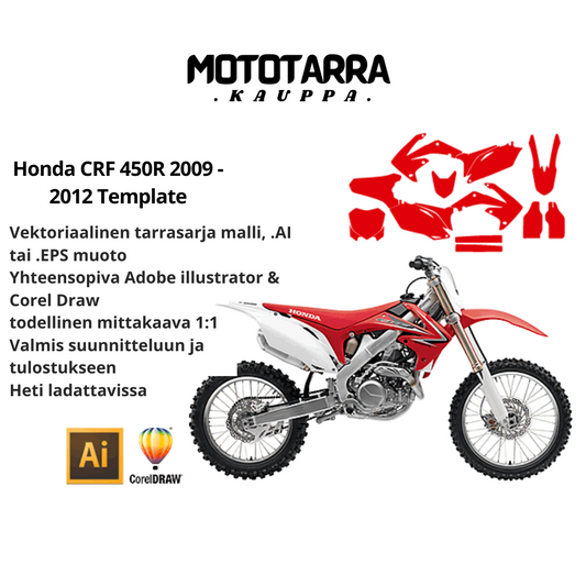 Honda CRF 450R MX Motocross 2009 - 2012 Graphics Template