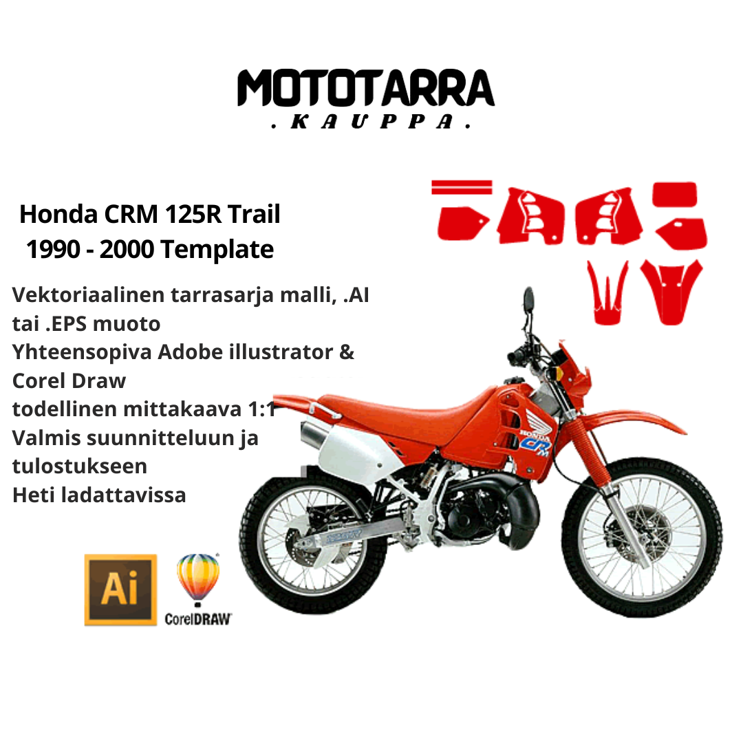 Honda CRM 125R Trail 1990 1991 1992 1993 1994 1995 1996 1997 1998 1999 2000 Tarrasarja Template