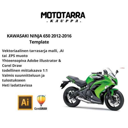 KAWASAKI NINJA 650 2012-2016 Template graphics