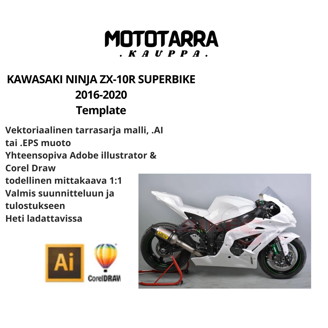 KAWASAKI NINJA ZX-10R SUPERBIKE 2016-2020 graphics Template