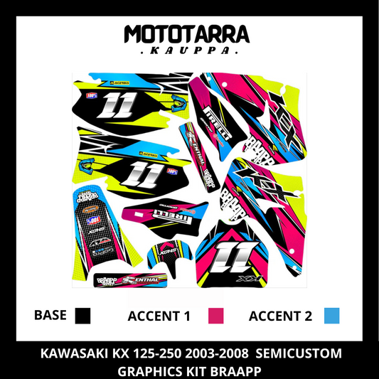  Kawasaki KX 125-250 2003-2008 Dekor kit