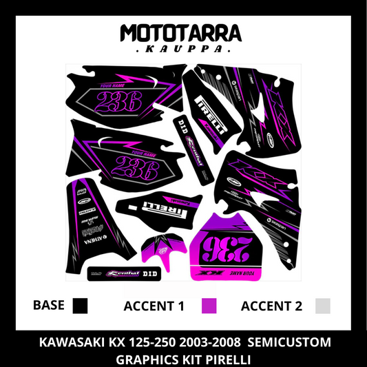 Kawasaki KX 125-250 2003-2008 Lila Dekor 