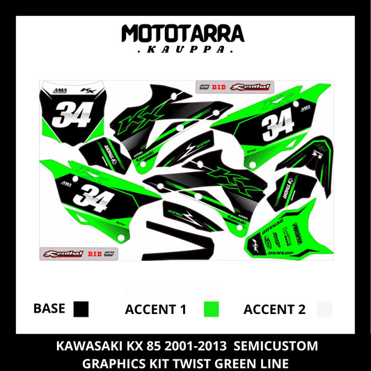Kawasaki KX 85 2014-2021 Grünes Dekor