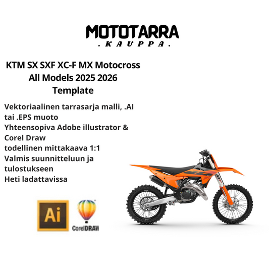 KTM SX SXF XC-F MX Motocross All Models 2025 2026 graphics kit Template